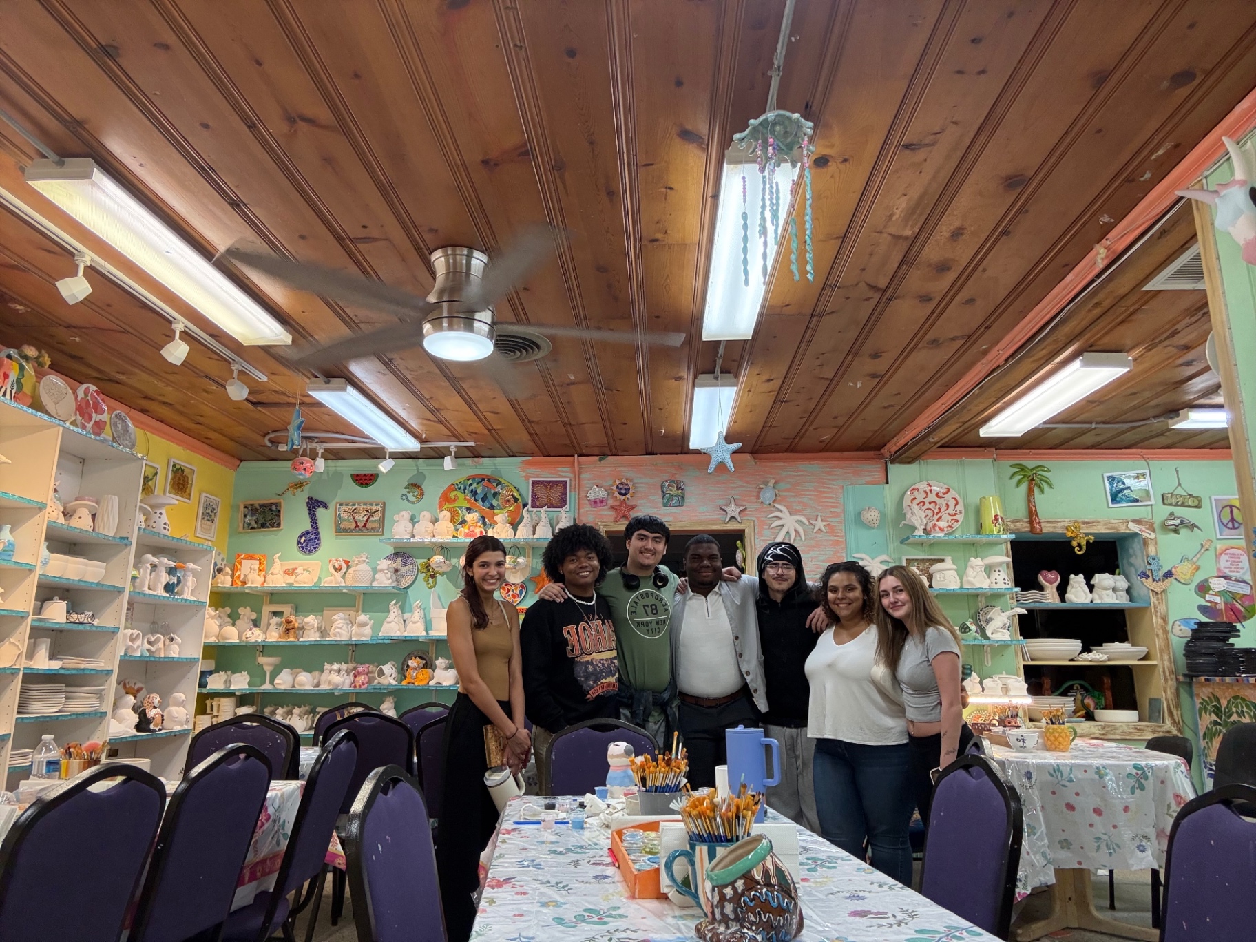 The whole Uncommon Thursdays group together at Stuart Ceramics